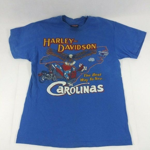 Vintage Harley Davidson R K Stratman T-Shirt Carolina Single Stitch USA Medium