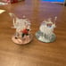 (2 Items) Vintage Spun Glass Ornament Elephants