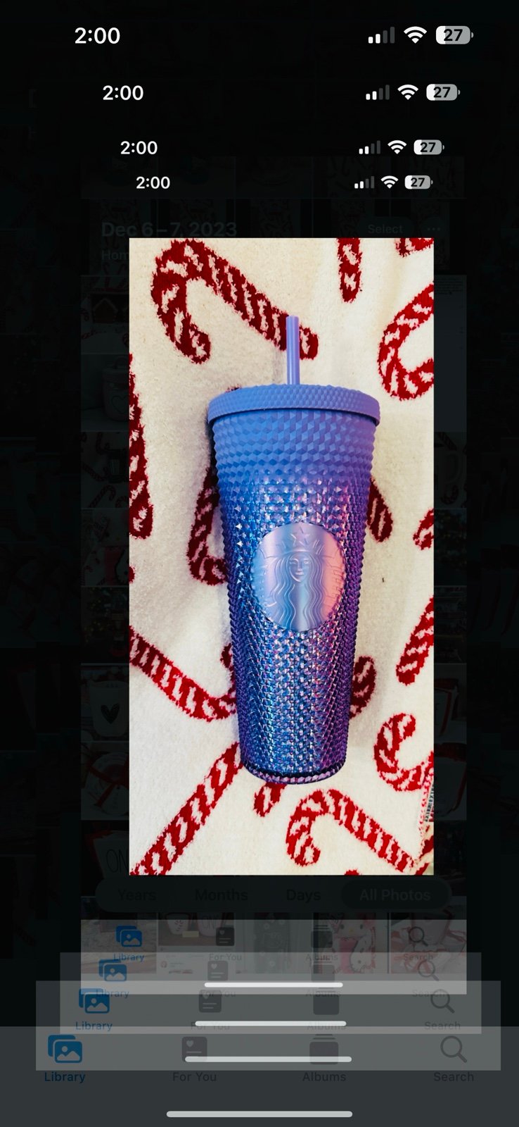 Starbucks Holiday Purple Gradient Studded Tumbler 24 Oz Venti