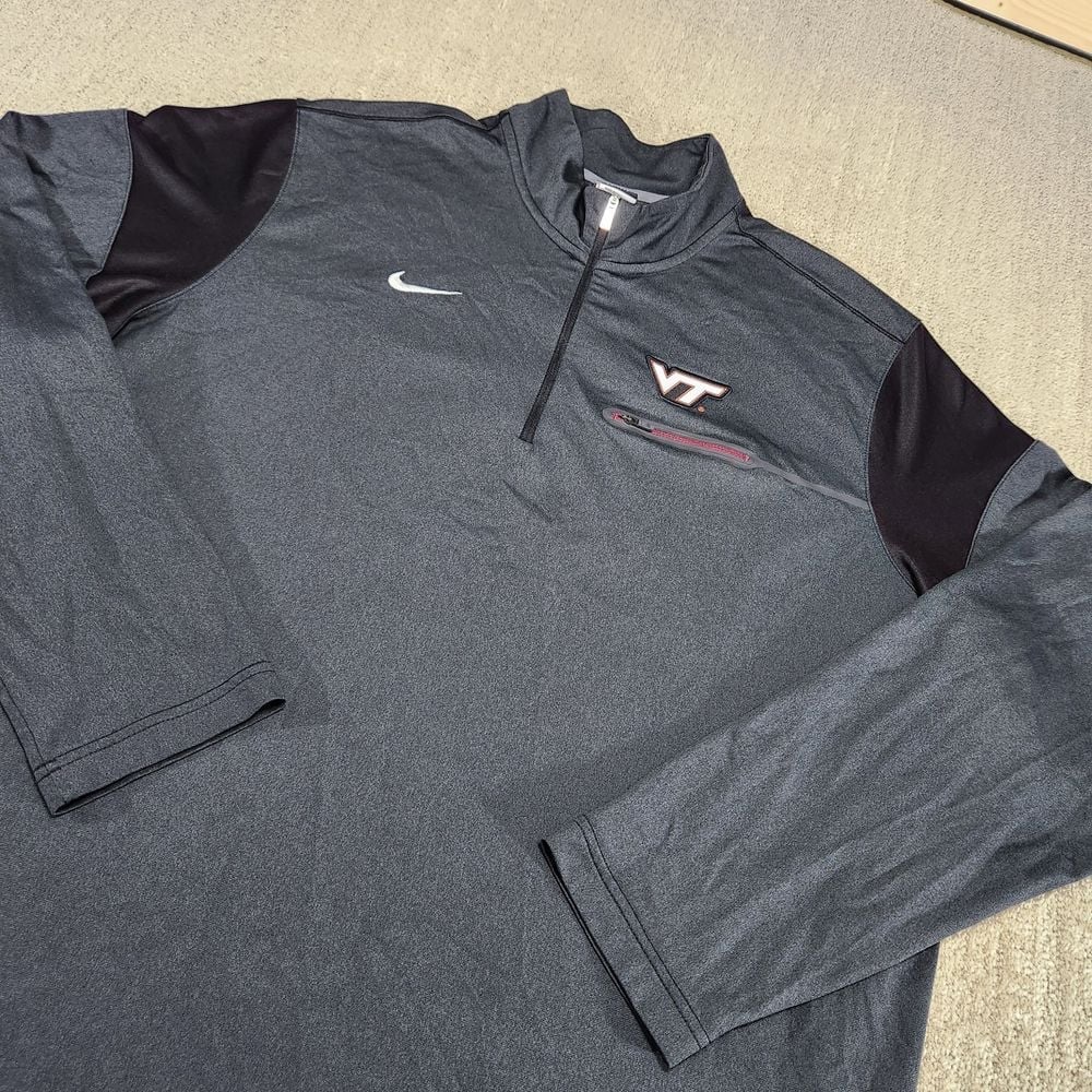 Virginia Tech Hokies Sweater Men XXL Team Issue Nike Dri Fit Sideline Coach NCAA