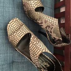Donald J Pliner Italian-made faux snakeskin leather heels
