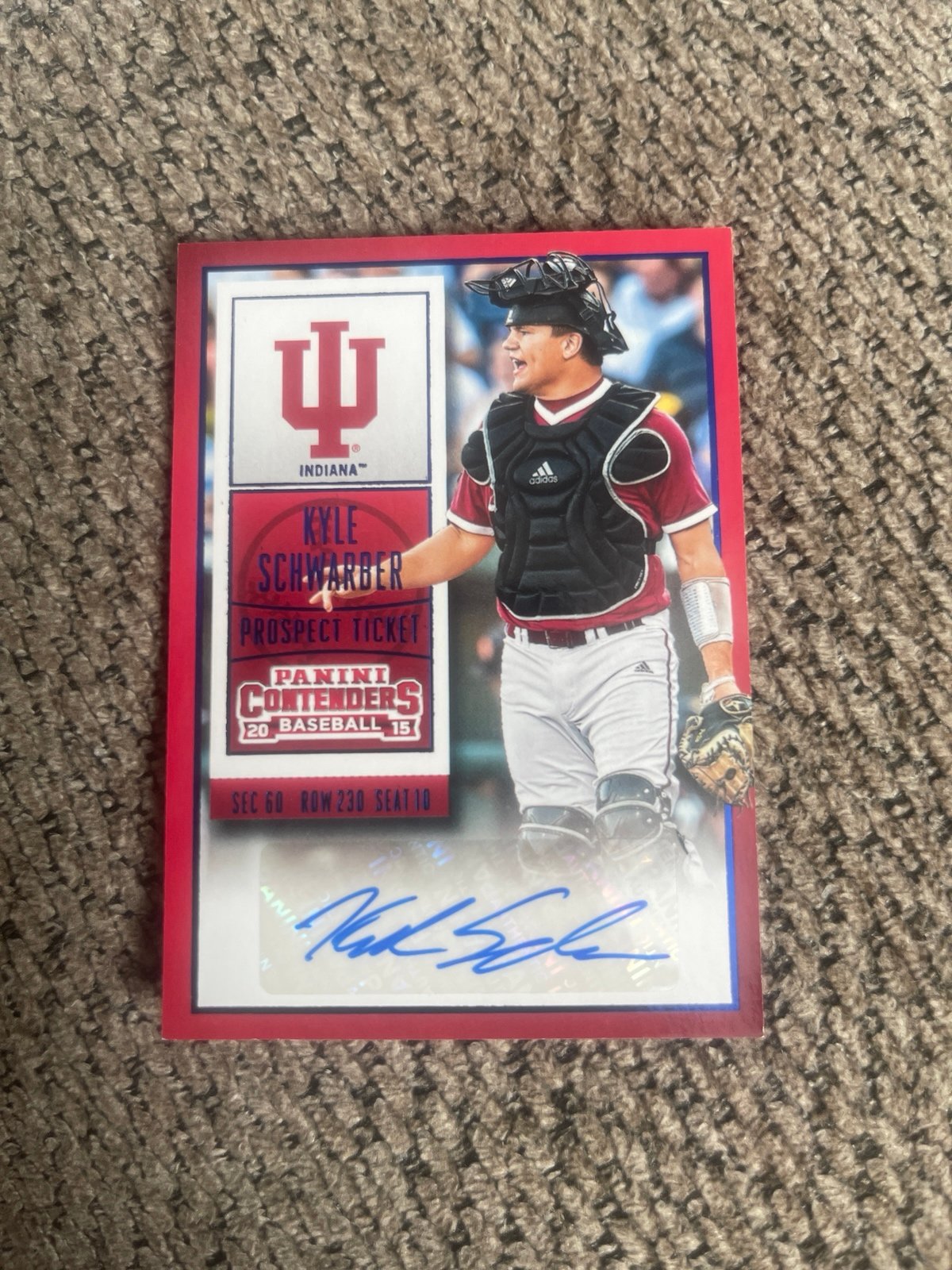 2015 Panini Contenders Kyle Schwarber Blue Foil RC Auto Autograph Rookie Ticket