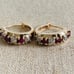 925 Silver 14kt gold vermeil genuine ruby diamond hoop earrings
