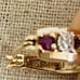 925 Silver 14kt gold vermeil genuine ruby diamond hoop earrings