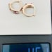 925 Silver 14kt gold vermeil genuine ruby diamond hoop earrings
