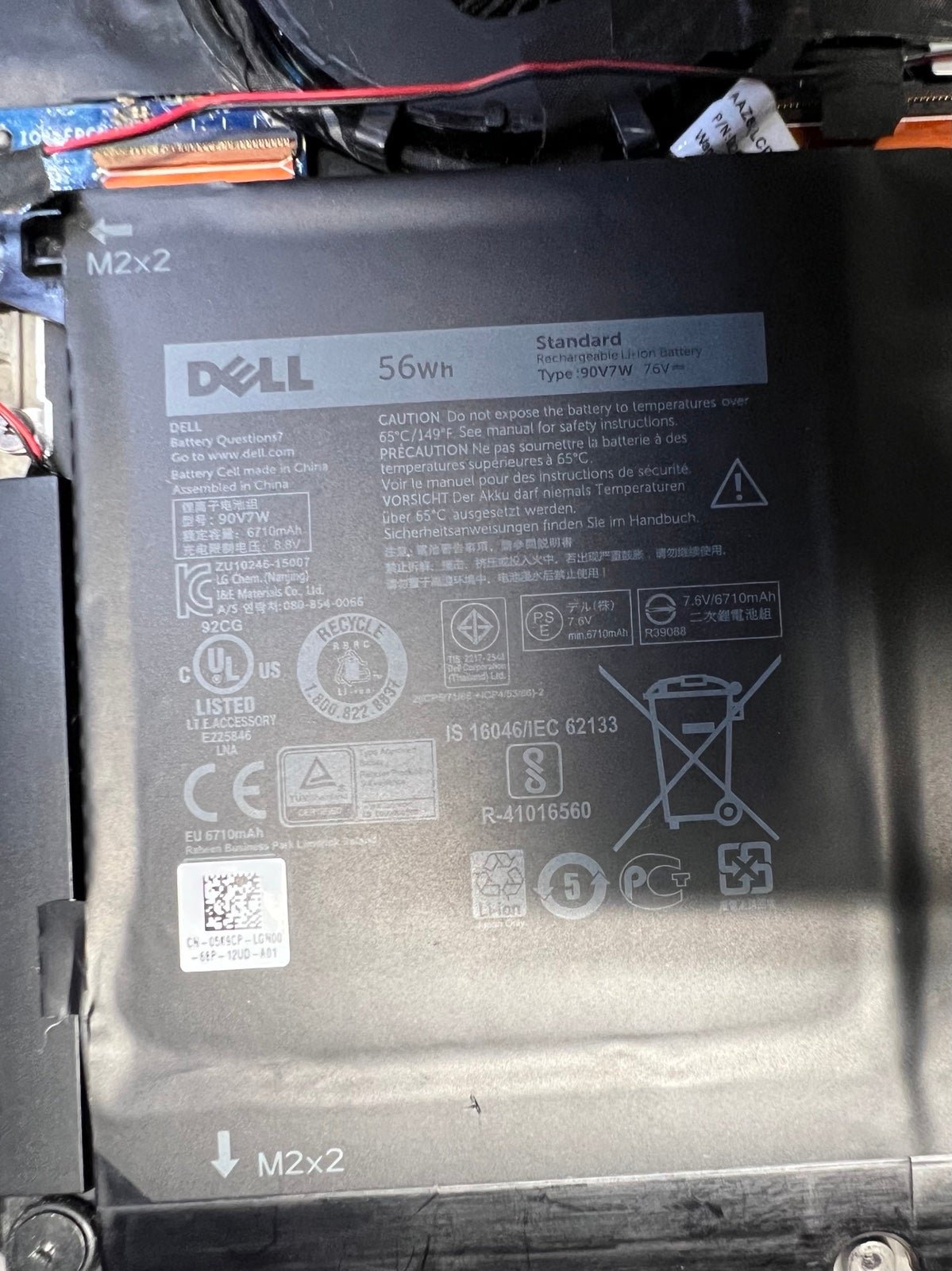 Genuine 90V7W JD25G Battery For Dell XPS 13 9343 9350