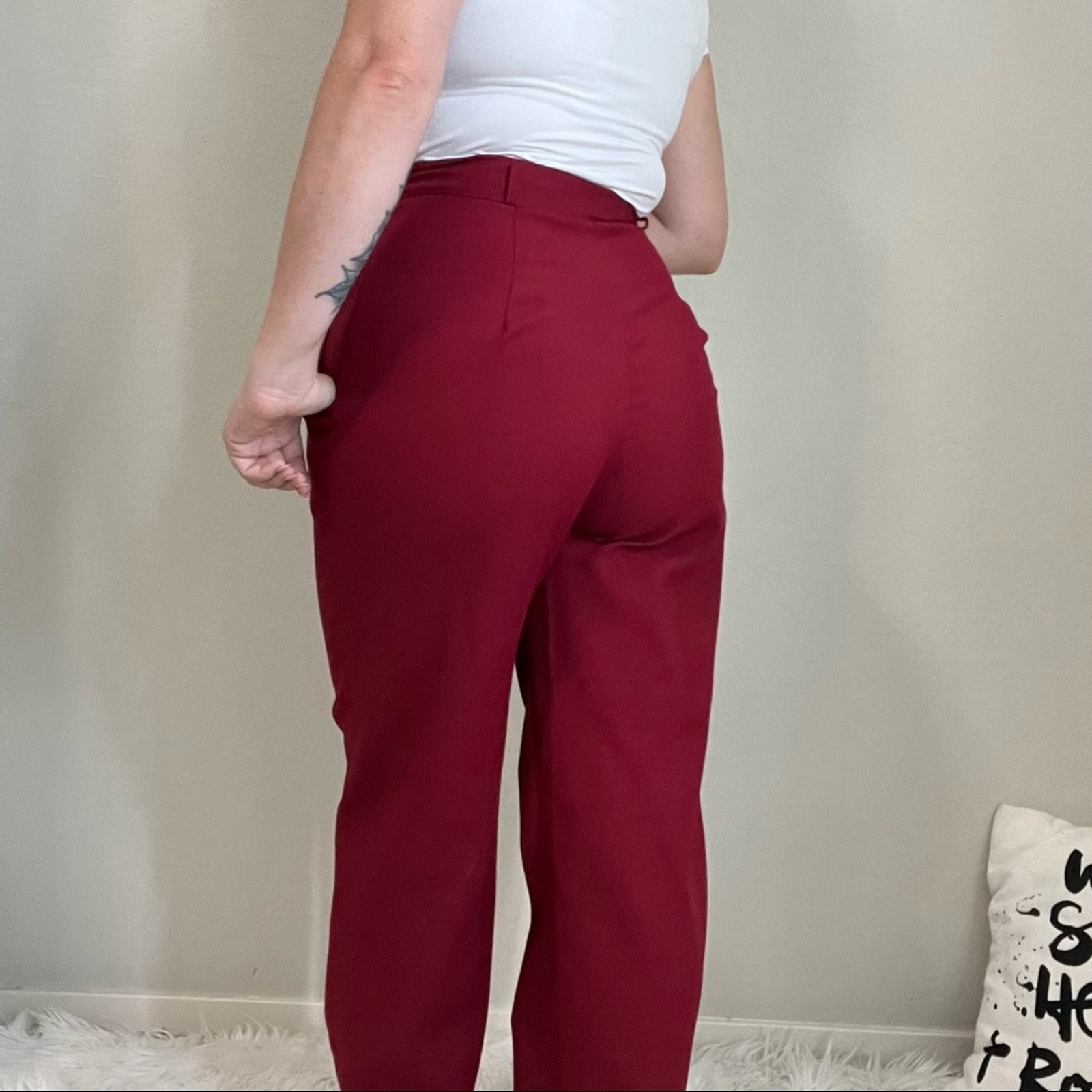 Vintage Counterparts Maroon High Waisted Straight Leg Pants Size 12