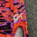 NWT GK gymnastics tumbling dance leotard orange purple metallic print sz AX