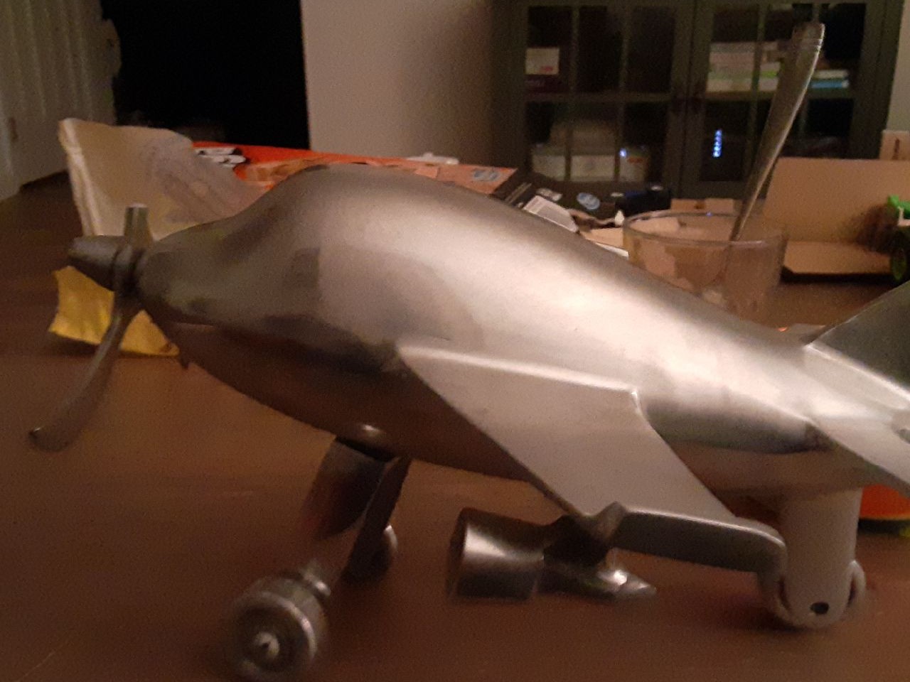 Silver airplane