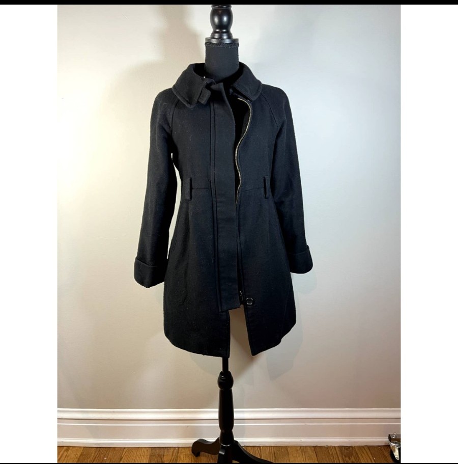Theory classic black wool coat