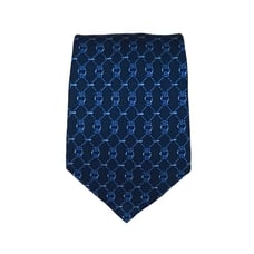 HERMÈS 662 OA Blue Rope Knot Chain Silk Tie FRANCE 59”/ 3.5 EC