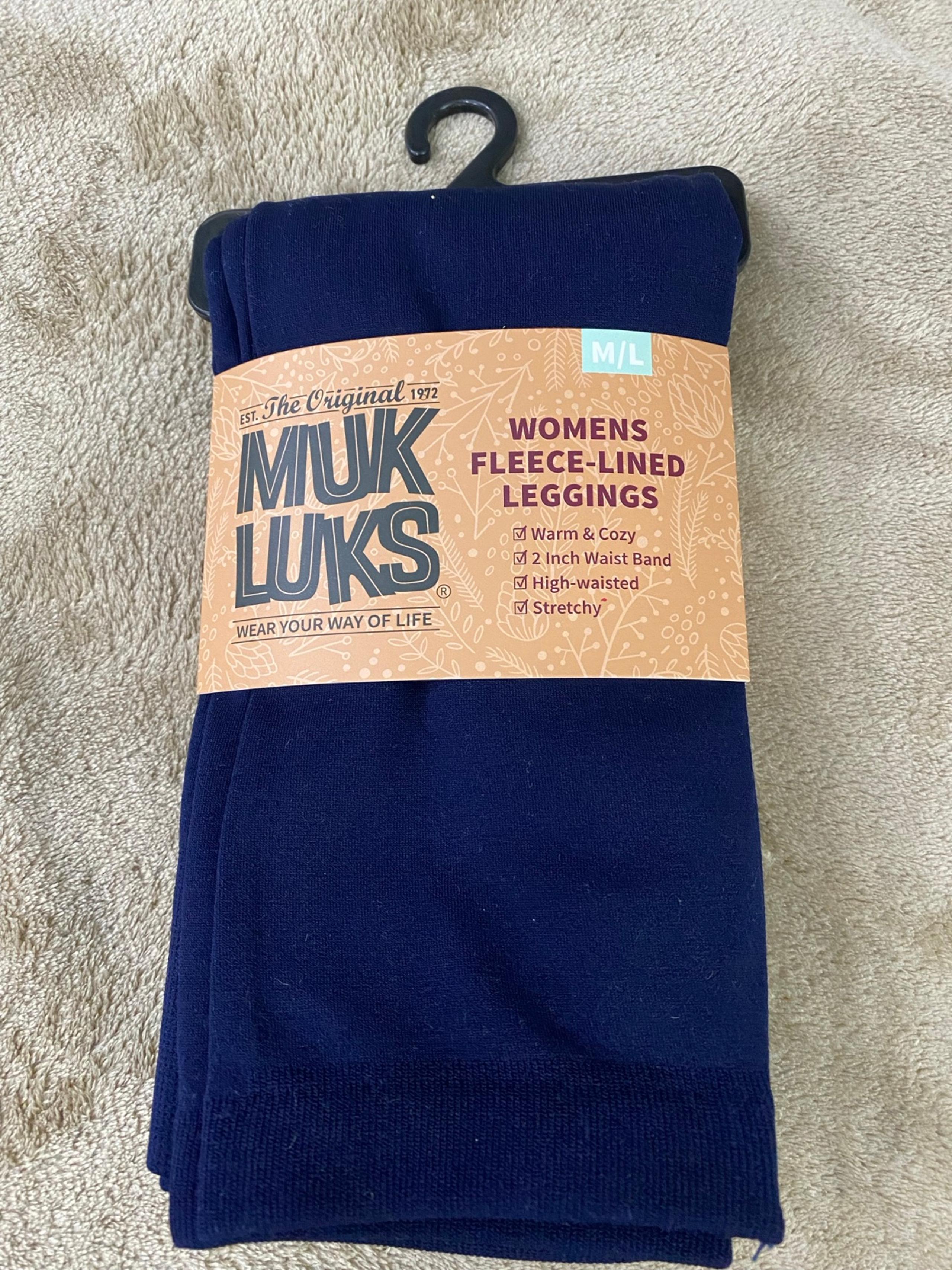 Muk Luks  LUK*EES  Women Navy Blue Fleece-Lined Warm & Cozy Leggings Size M /L