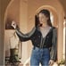 NWT Doen Valadon black embroidered top