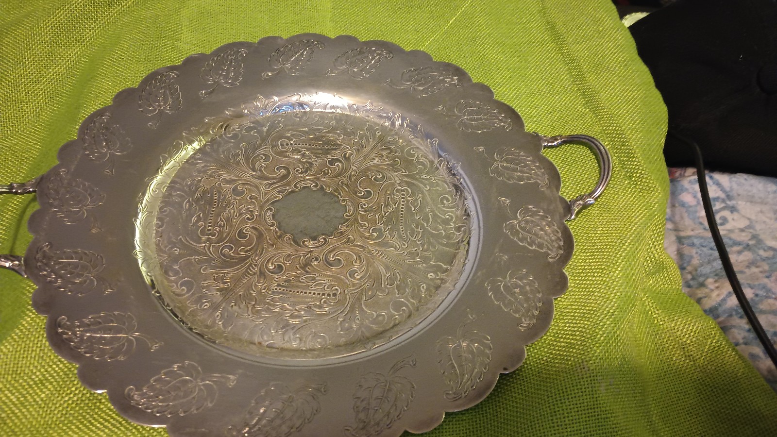 Rose Leaf By Benedict Plate 2404 Silver Plated.