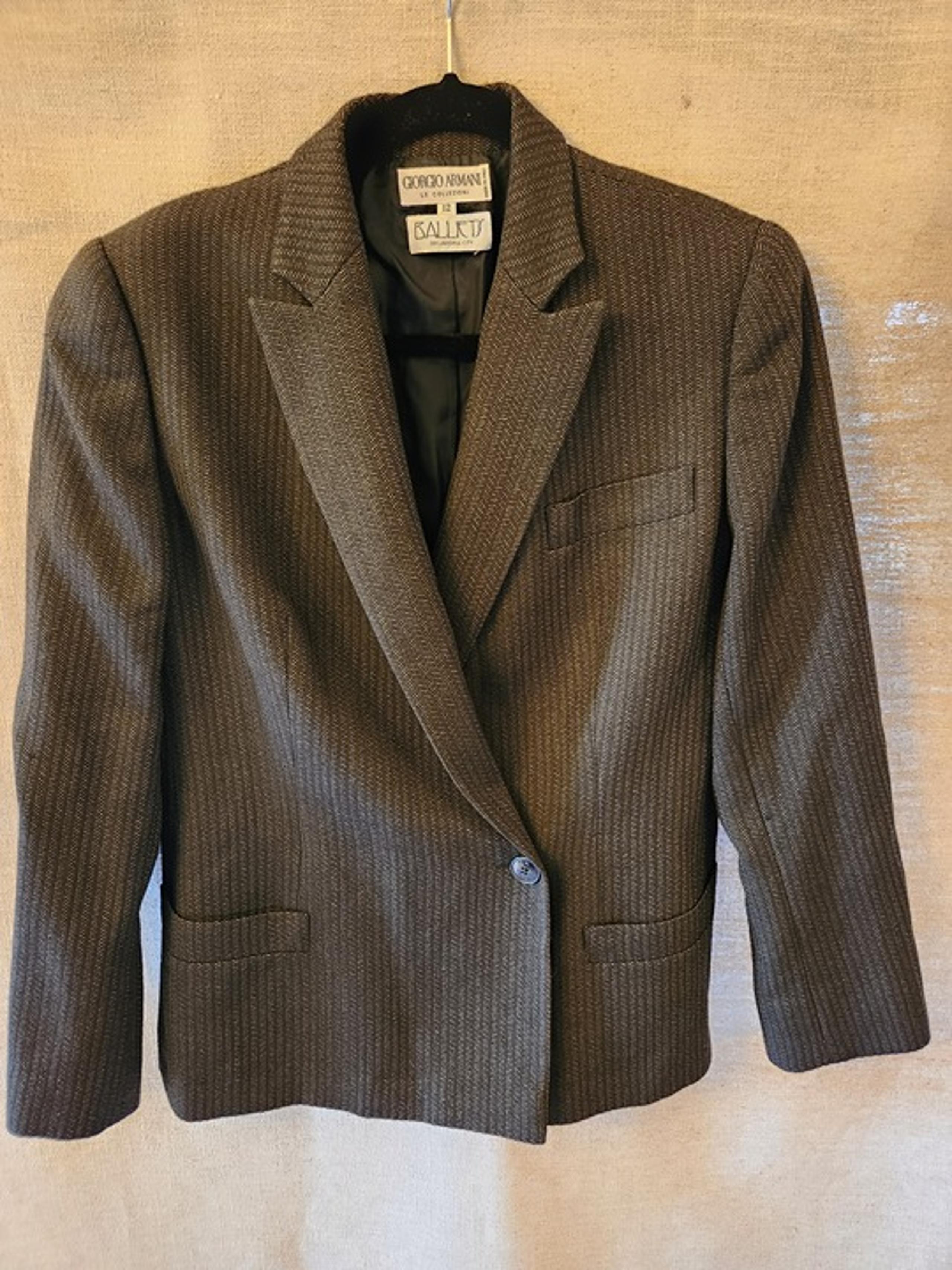Vintage 90's Armani Collezioni Women's Striped Blazer Sz 12.