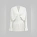 Pleated Bell Sleeve V-Neck Mini Dress