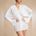Pleated Bell Sleeve V-Neck Mini Dress