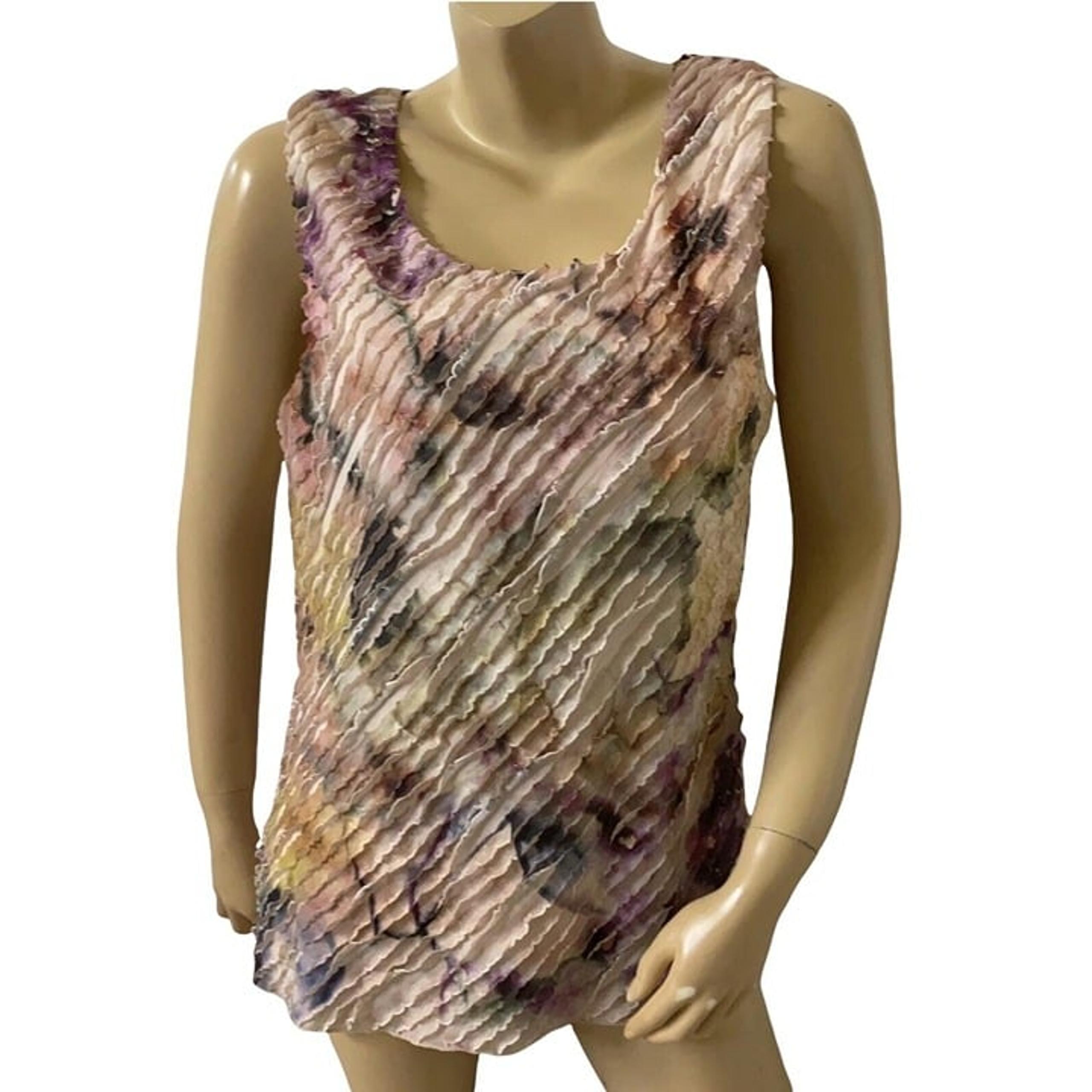 COLDWATER CREEK Womens Size Large 14-16 Sleeveless Ruffled Tiered Tank Top Shirt