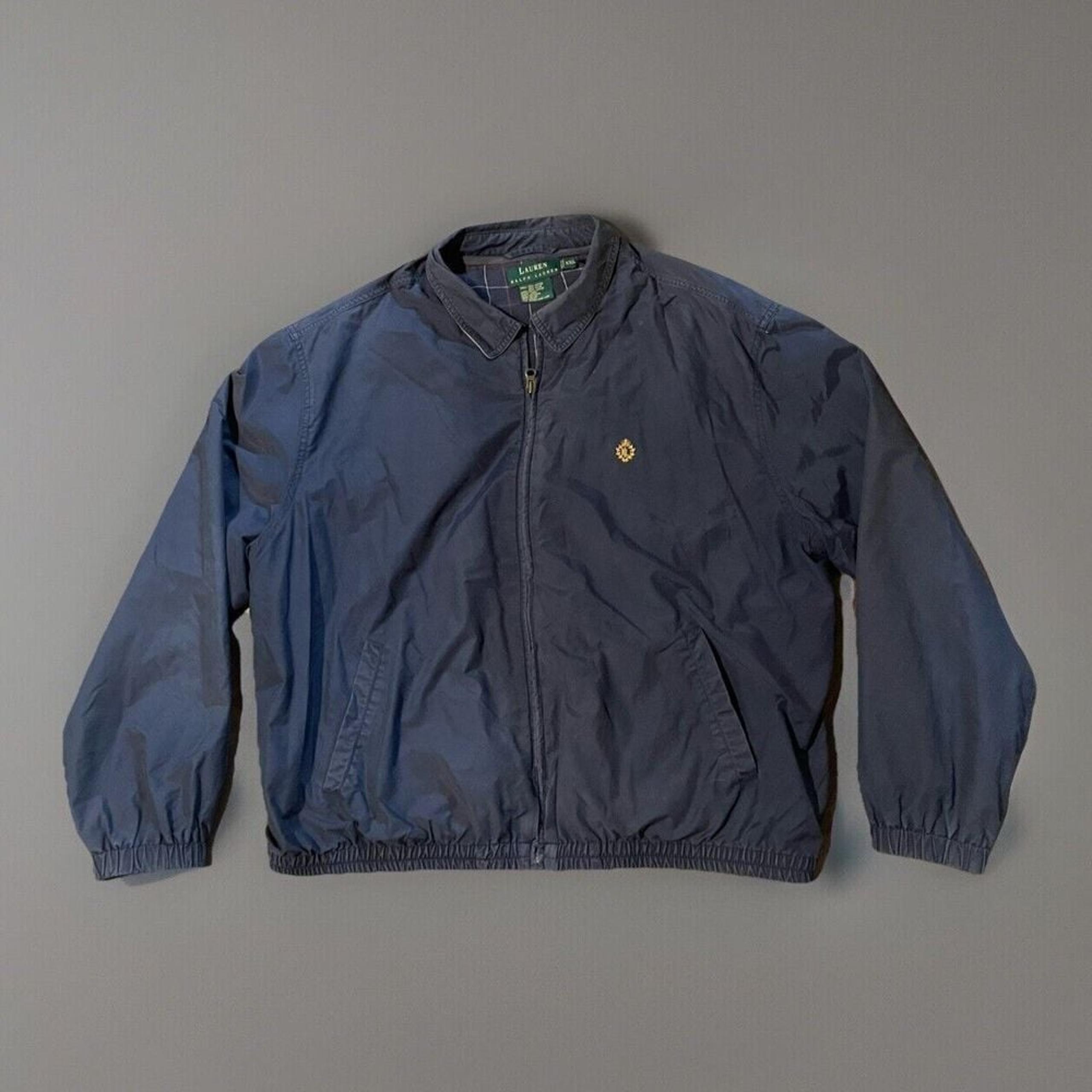 VTG Lauren Ralph Lauren Men's Bomber Coat Blue XXL