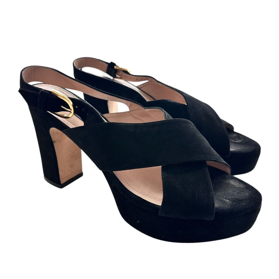 Ameri】STUDS WOOD HEEL BABOOSH