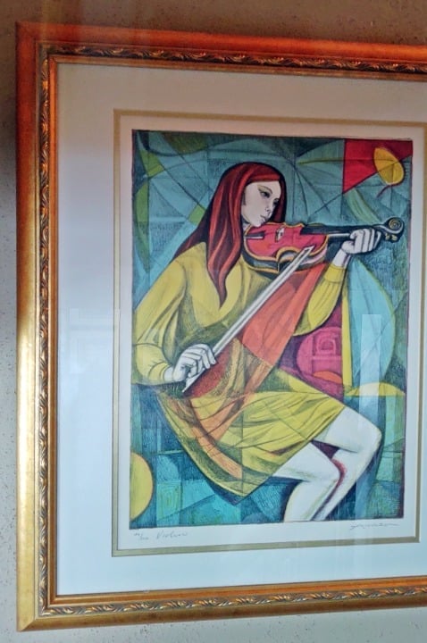 Irving Amen Violin Hand Signed Limited Edition Lithograph Litho Auto Art Music