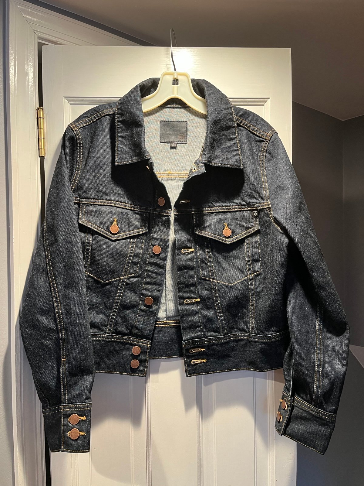 Women’s ADRIANO GOLDSCHMIED Dark Blue Denim Jean Jacket sz L