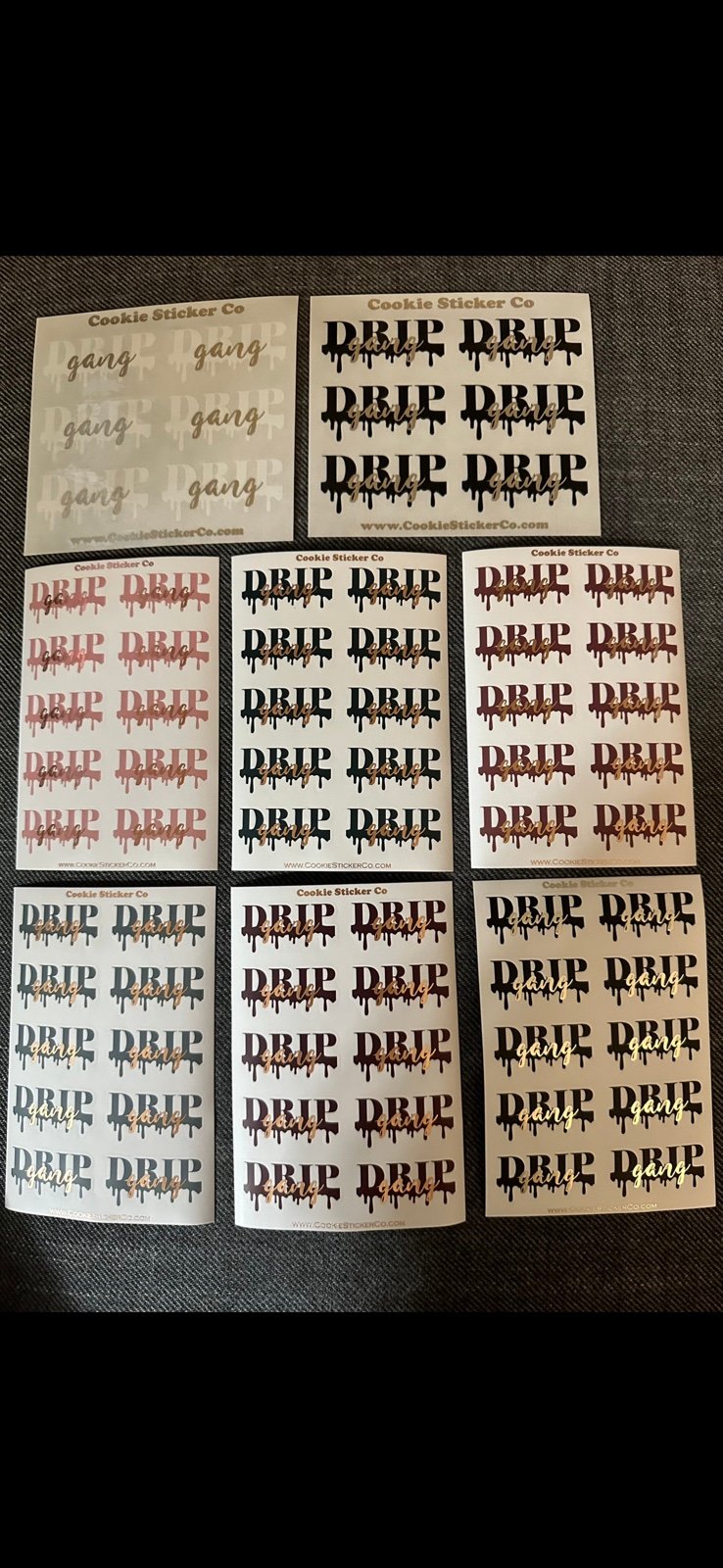 Cookie Sticker Co. Drop Sticker Sheets Set/8