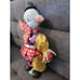 Vintage 80's Porcelain Clown Doll Musical Wind-Up Figure W/Doll Stand Works