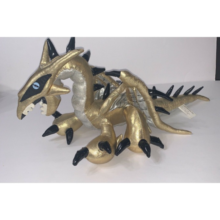 HTF Toy Vault Golden Dragon Plush Here Be Monsters 20” Long 08011