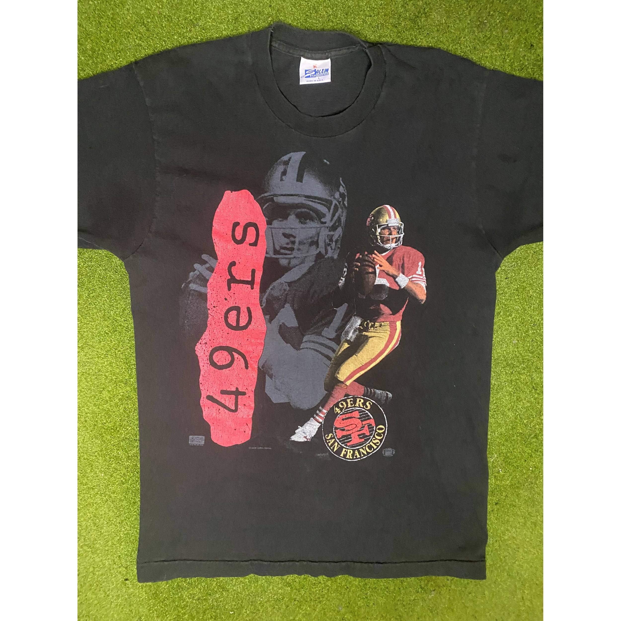 90s San Francisco 49ers - Joe Montana - Vintage NFL Player T-Shirt (Large)