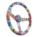 NEW JDM UNIVERSAL 350MM STICKERBOMB Acrylic Deep Dish 6 Holes Steering Wheel