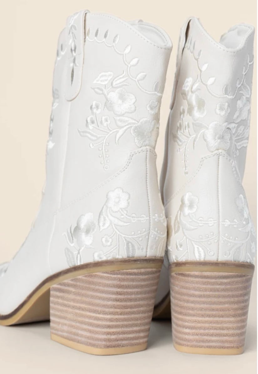 Calico ivory floral boots