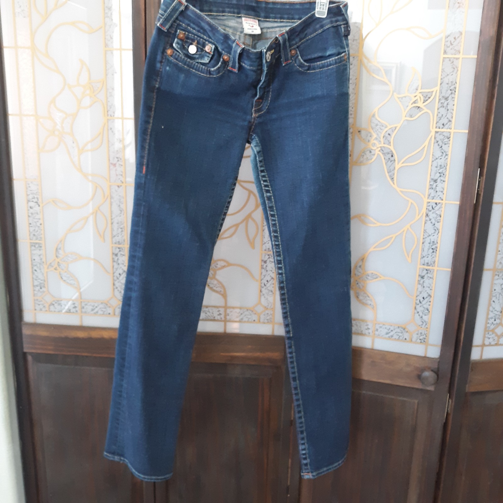 True Religion Women's Jeans Julie Super T Size 31 with Pocket Flaps