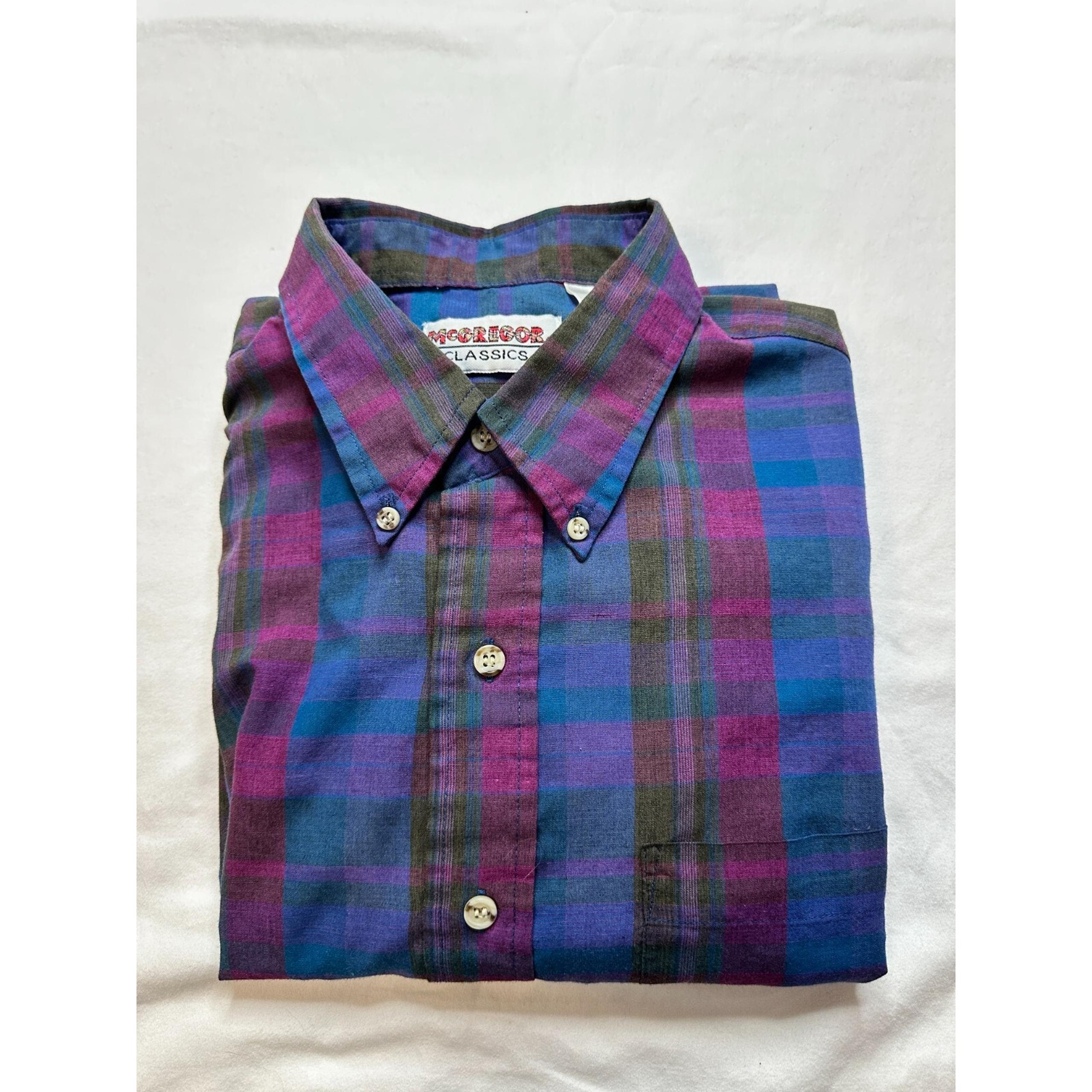 McGregor Classics Vintage Long Sleeve Button Down Shirt Mens Large Striped