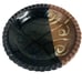 Claybanks Studio Art Pottery Pie Dish Plate Pan Brown Black Abstract Vintage