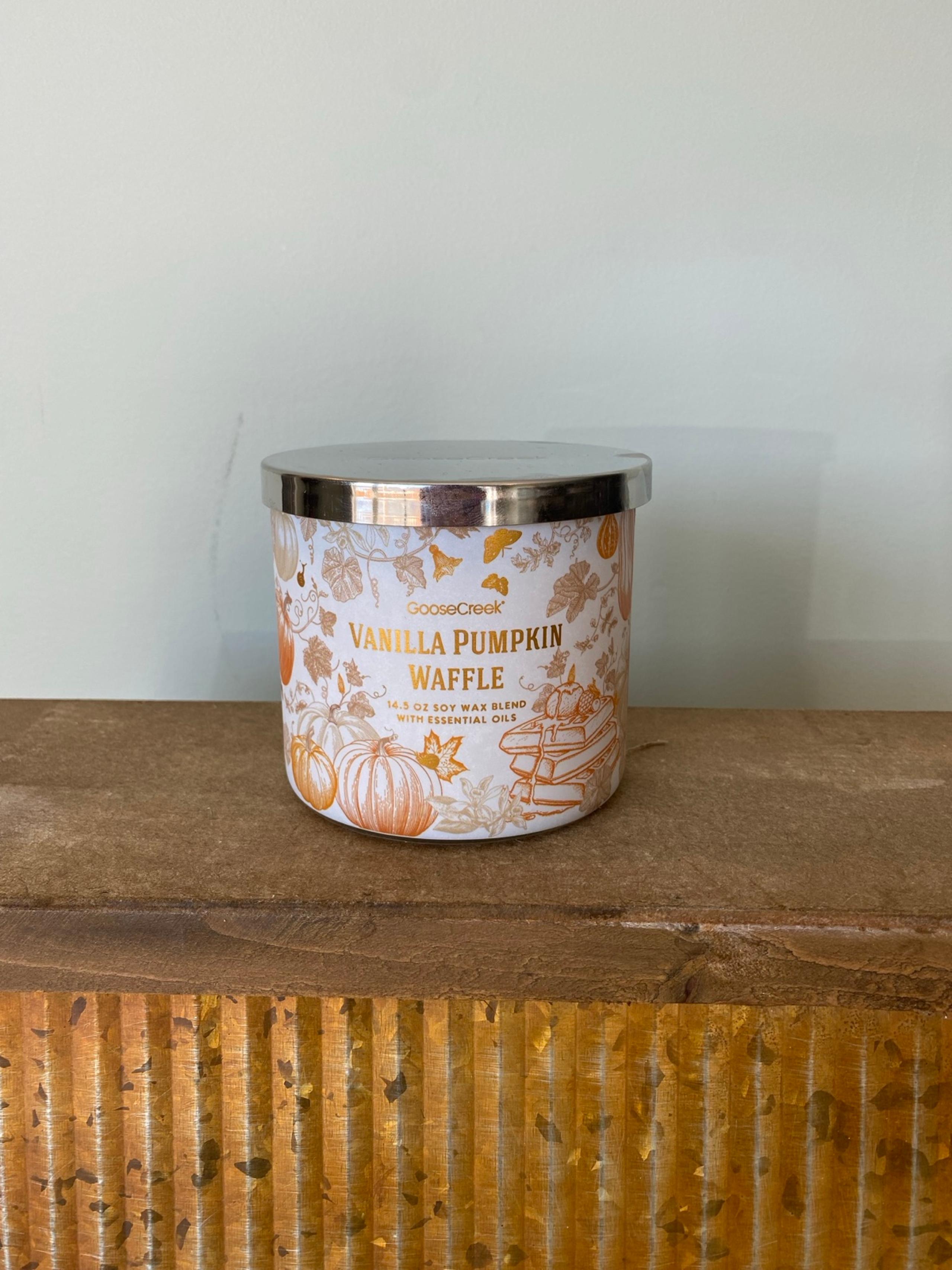 Goose Creek Vanilla Pumpkin Waffle 3 wick Candle w/Essential Oils