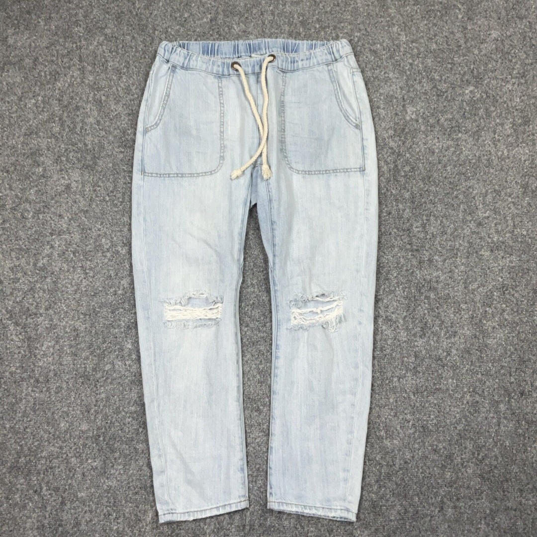 One Teaspoon Jeans Womens Size S Blue Shabbies Boyfriend Distressed Utility
