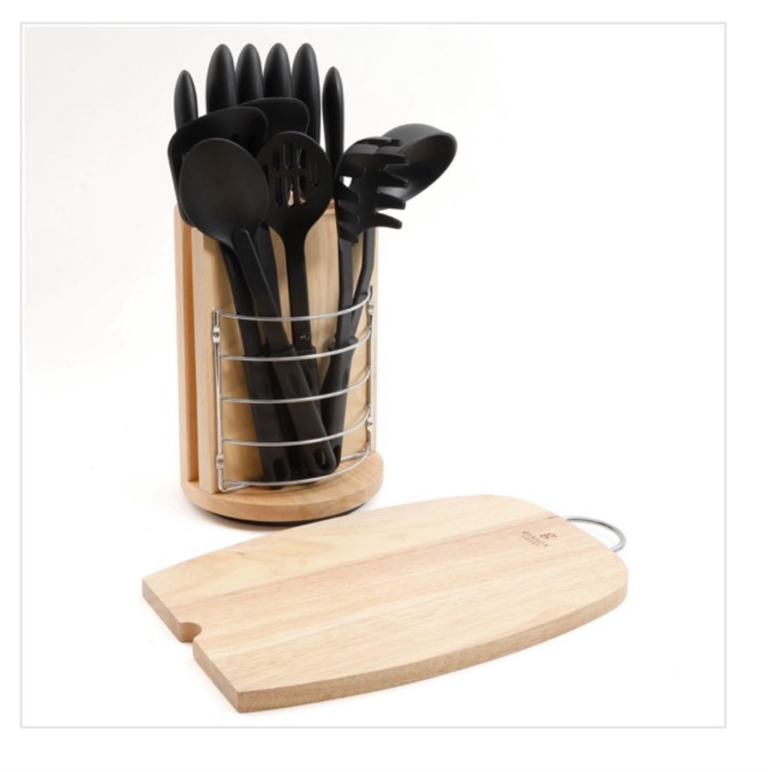 Gibson Home Scranton 14 Piece Cutlery and Tool Combo Set with Caddy and Cutting