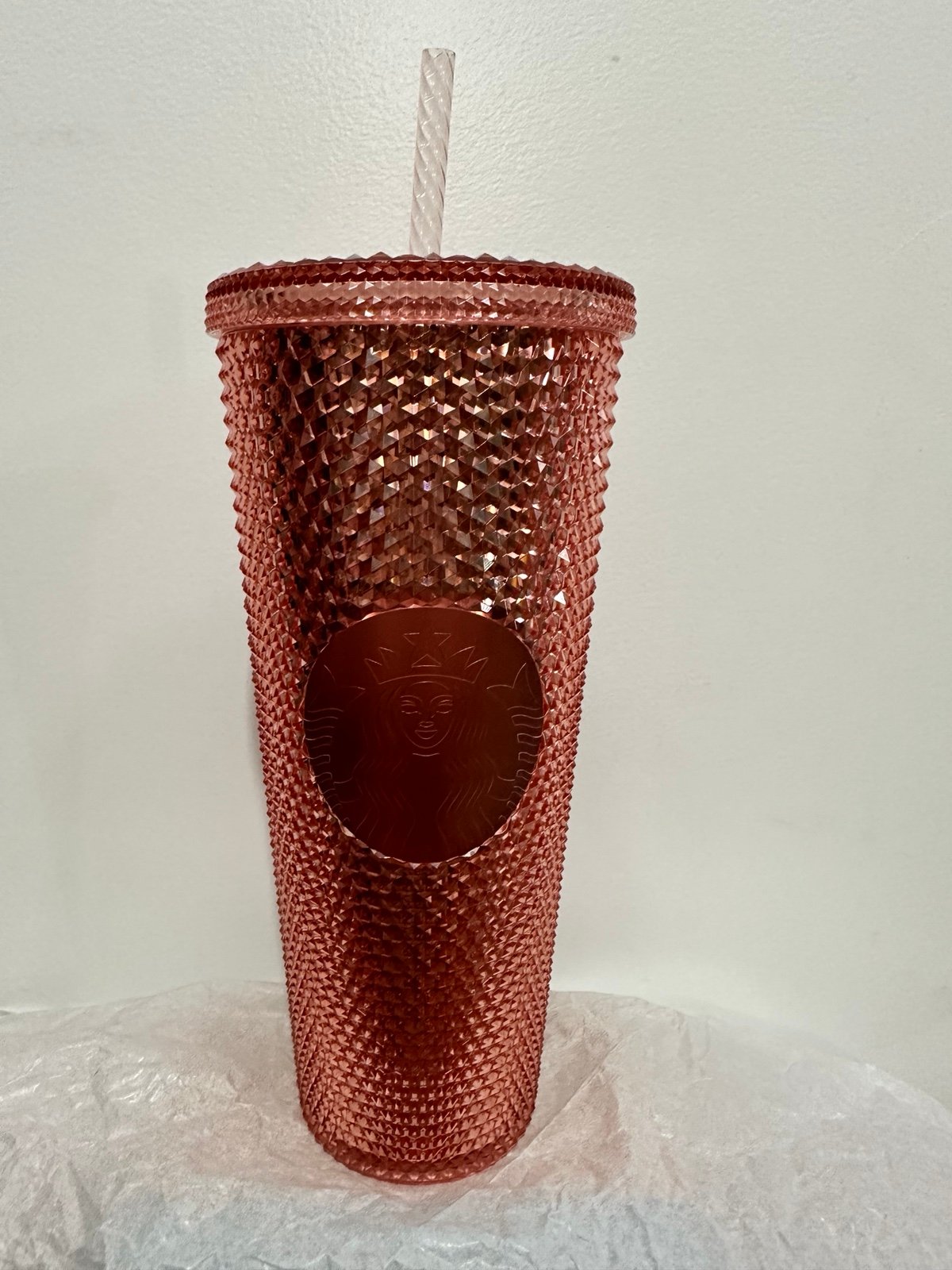 Starbucks Rose Gold studded cold cup tumbler