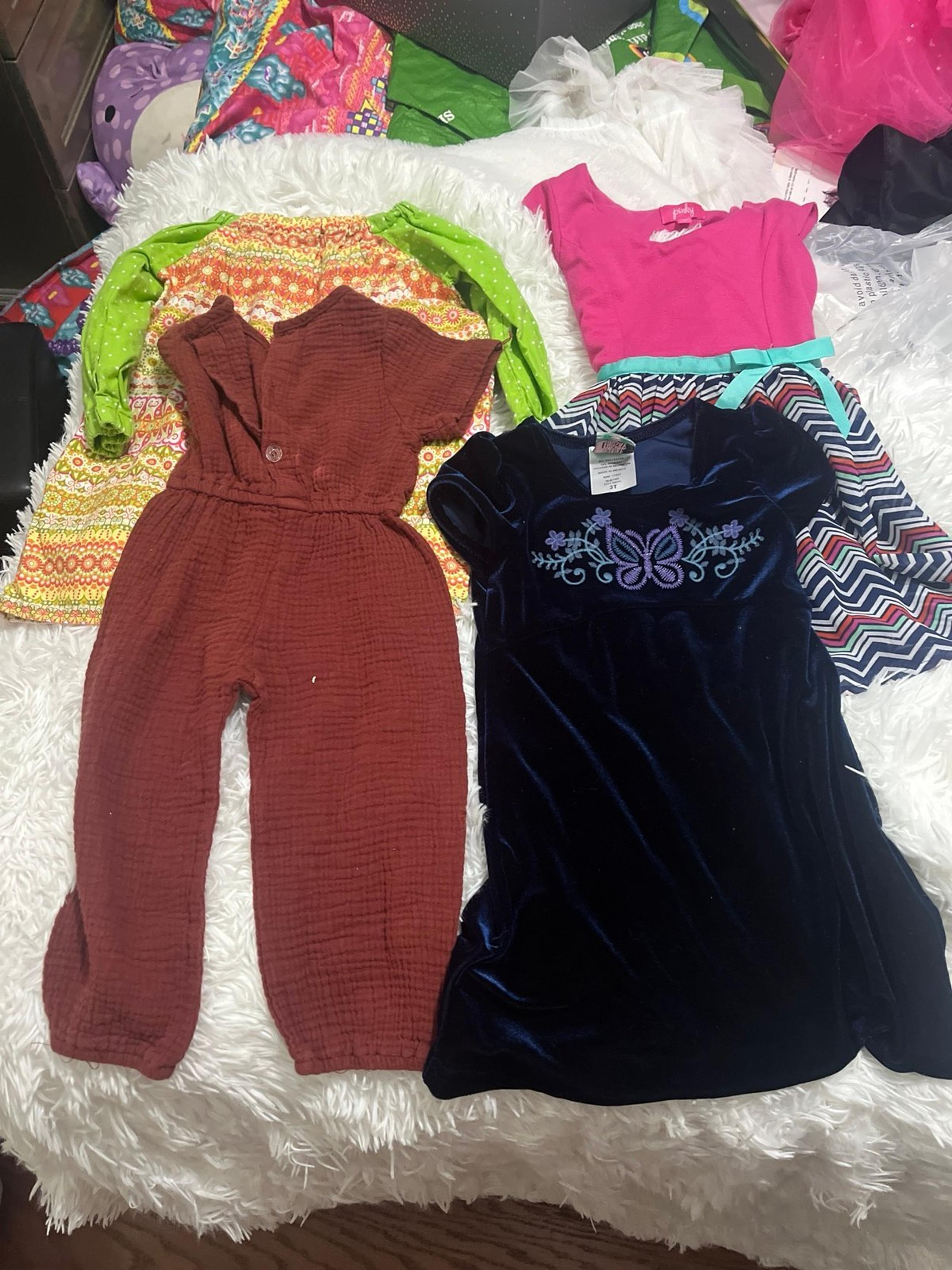 1 jumpsuit and 3 dresses 3T