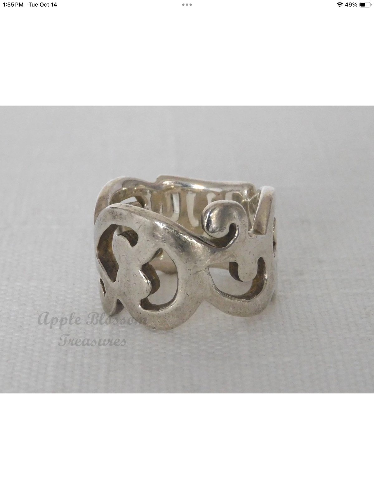 Silpada.925 Sterling Silver Wide Band Open Scroll Swirl Ring R1200 Size 6