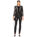 Smythe Film Fest Sharp Shoulder Blazer Metallic Leopard Size 0 Black Grey Chic