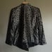 Smythe Film Fest Sharp Shoulder Blazer Metallic Leopard Size 0 Black Grey Chic