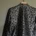 Smythe Film Fest Sharp Shoulder Blazer Metallic Leopard Size 0 Black Grey Chic