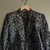 Smythe Film Fest Sharp Shoulder Blazer Metallic Leopard Size 0 Black Grey Chic