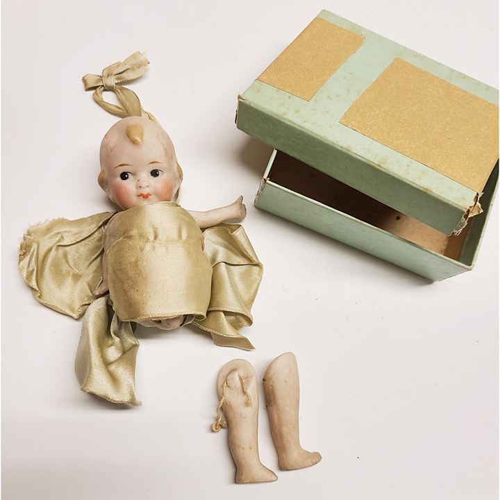 Antique Baby Kewpie Ornament Porcelain Doll Made in Japan 4 Vintage