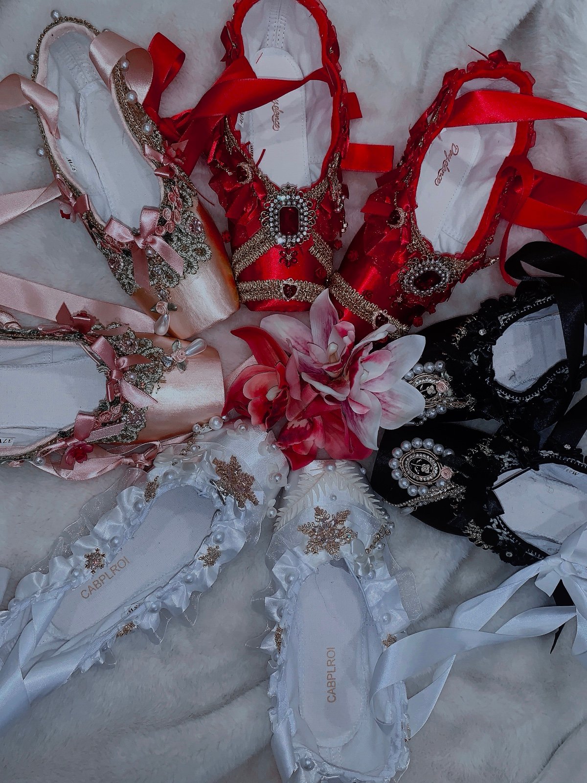 Red Ballet Pointe Shoes
