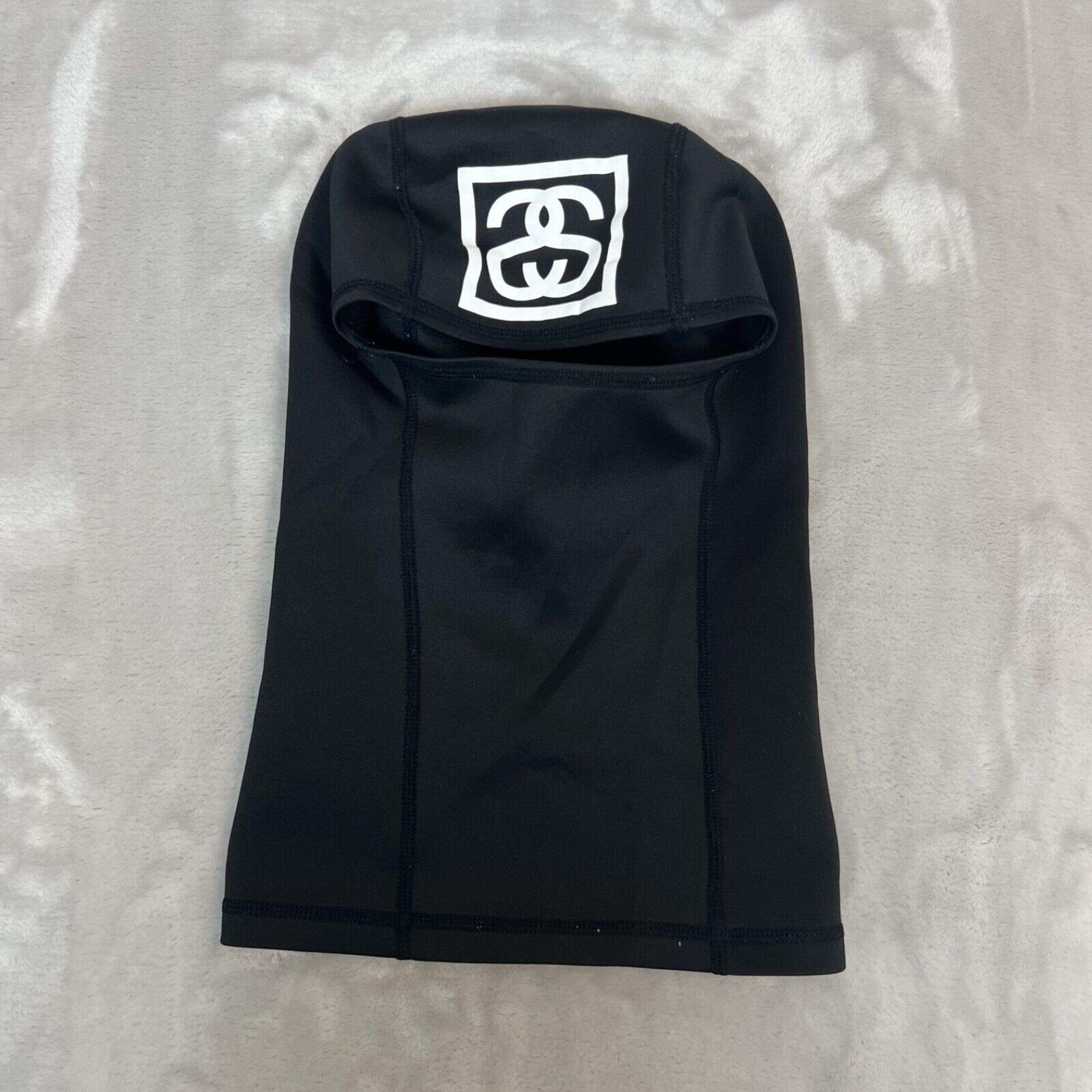 Stussy Ski Mask Black SS Link Logo Balaclava Hat Face Lightweight Stretch Adult