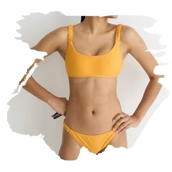 J.CREW Scrunchie Strap Square Neck Bikini Top & Bottom Set