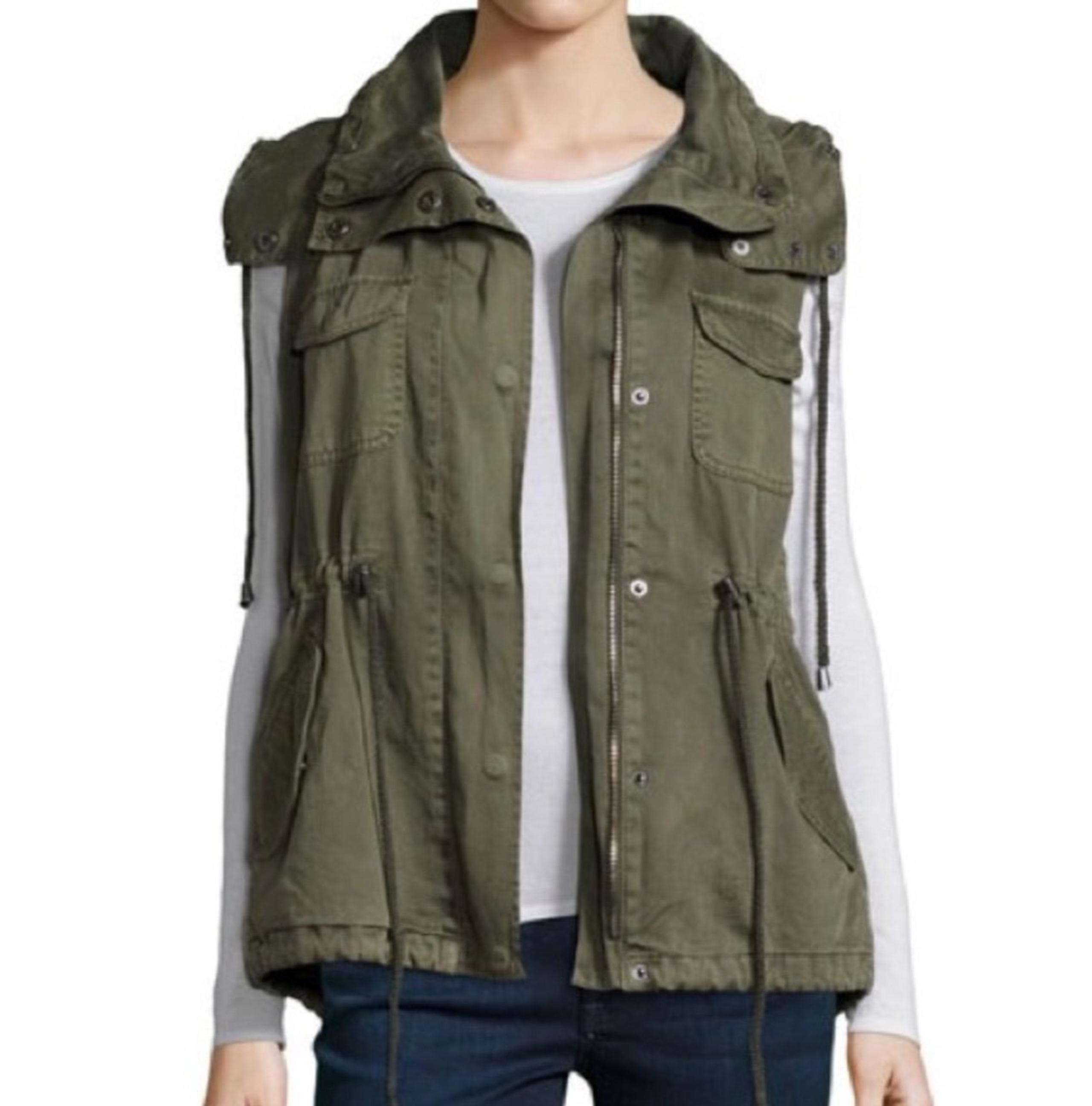 Velvet by Graham & Spencer Olive Green Women's Utility Vest Denim Medium